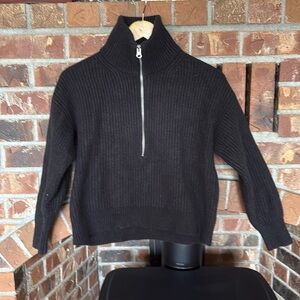 Everlane Black Half-Zip Sweater